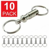 QuickSnap Key Rings - Set of 10 Detachable Pull Apart Keychains