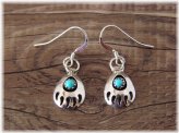 Southwest Turquoise Bear Paw Earrings by Leta Parker