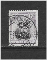 Rhodesia 1924 King George V 6p Lilac & Black Stamp