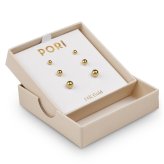 Golden Trio Ball Stud Earrings Set - Versatile Sizes & Colors