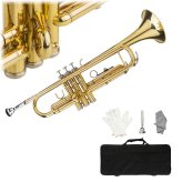 Golden Standard Trumpet Set for Student Beginners with Hard Case