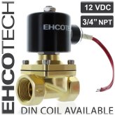 Brass Electric Solenoid Valve - 3/4" 12V VITON