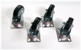 Rubber-Topped Swivel Casters with Heavy-Duty Bearings (4-Pack)