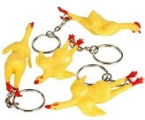 Rubber Stretch Chicken Keychain Pack