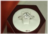 Princess Cut Halo CZ Sterling Silver Ring Set