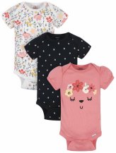 Floral Cotton Short Sleeve Onesies Set