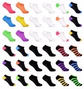 Monochrome Neon Ankle Socks Pack