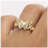 Golden Butterfly Delight Ring
