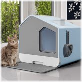 Jumbo Kitty Commode with Splash Guard and Accessories