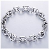 Silver Oval Cable Link Bracelet