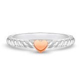 Twisted Heart Silver Ring