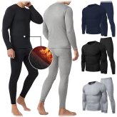 Cotton Fleece-Lined Thermal Underwear Set for Men