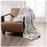 Marble Gray Heated Cozy Throw