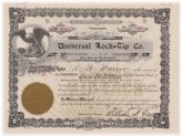 Universal Lock Tip Co. 1929 Stock Certificate
