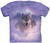 Northern Lights Wolf Purple T-Shirt