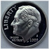 Silver Proof Roosevelt Dime (2006-S)