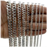 Silver Diamond Cut Cuban Curb Chain