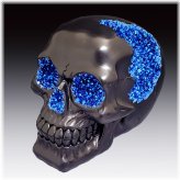 Blue Geode Skull Figurine