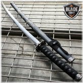 Black Dragon Katana: Authentic Japanese Steel Sword with Ninja Blade and Wooden Tang