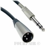 Shielded XLR to 1/4" Stereo Microphone Cable