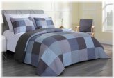 Axel Plaid Checkered Cotton Patchwork Quilt Bedspread Set