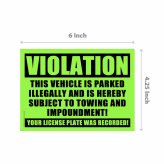 Green Towing Warning Sticker