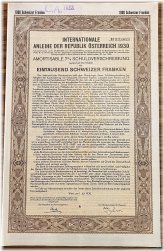 Austrian International Loan Bond with 38 Coupons