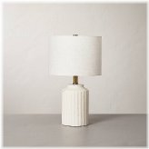 Cream Ceramic Fluted Table Lamp