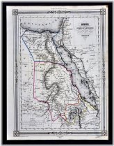 1846 Bocage & Charle Map - Egypt Nubia Abyssinia - Cairo Gizah Nile River Africa