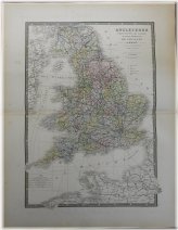 Brue's Hand-Colored Map of Historic British Counties in the 1830s