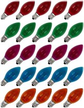 Multicolor LED Christmas Bulbs (25 Pack)