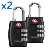 SecureTrek - 3 Digit Combination Padlock Set for Travel Luggage