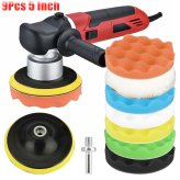 Precision Shine Kit: 9-Piece Set of 5-Inch Car Buffing Pads for Professional Polishing and Waxing