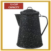Speckled Black Enamelware Coffee Boiler