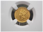 1856 Liberty Head Gold Dollar - Slanted 5 - NGC AU58