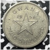 1958 Ghana 2 Shillings Antique Coin