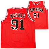 Chicago Bulls Dennis Rodman Autographed Red Jersey