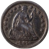 Executive Coin Company's 1849/6-P Seated Liberty Half Dime