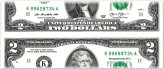2013 $2 Federal Reserve Note with Miscut Error and Different Serial Numbers