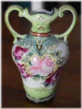 Emerald Blossom Double-Handled Urn