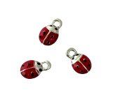 Tiny Ladybug Enamel Bead Drops