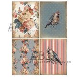 Floral Birds Decoupage Rice Paper by AB Studios