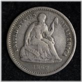 Liberty Choice VF 1862 E827 KNM Half Dime