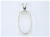 Silver Oval Pendant Mount with Secure Four Prongs