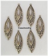 Golden Teardrop Hang Rings - Set of 6