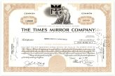 Times Mirror Company 1971 Stock Certificate - Media Archives