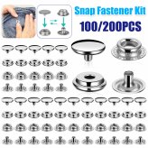 Stainless Steel Snap Fastener Kit for Canvas and Boats