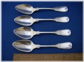 Fiddle Thread Coin Silver Teaspoons - TW-NR Marked Set