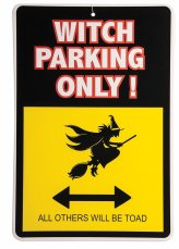 Spooky Witch Parking Halloween Sign