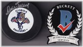 Florida Panthers Logo Puck Signed by Dale Tallon